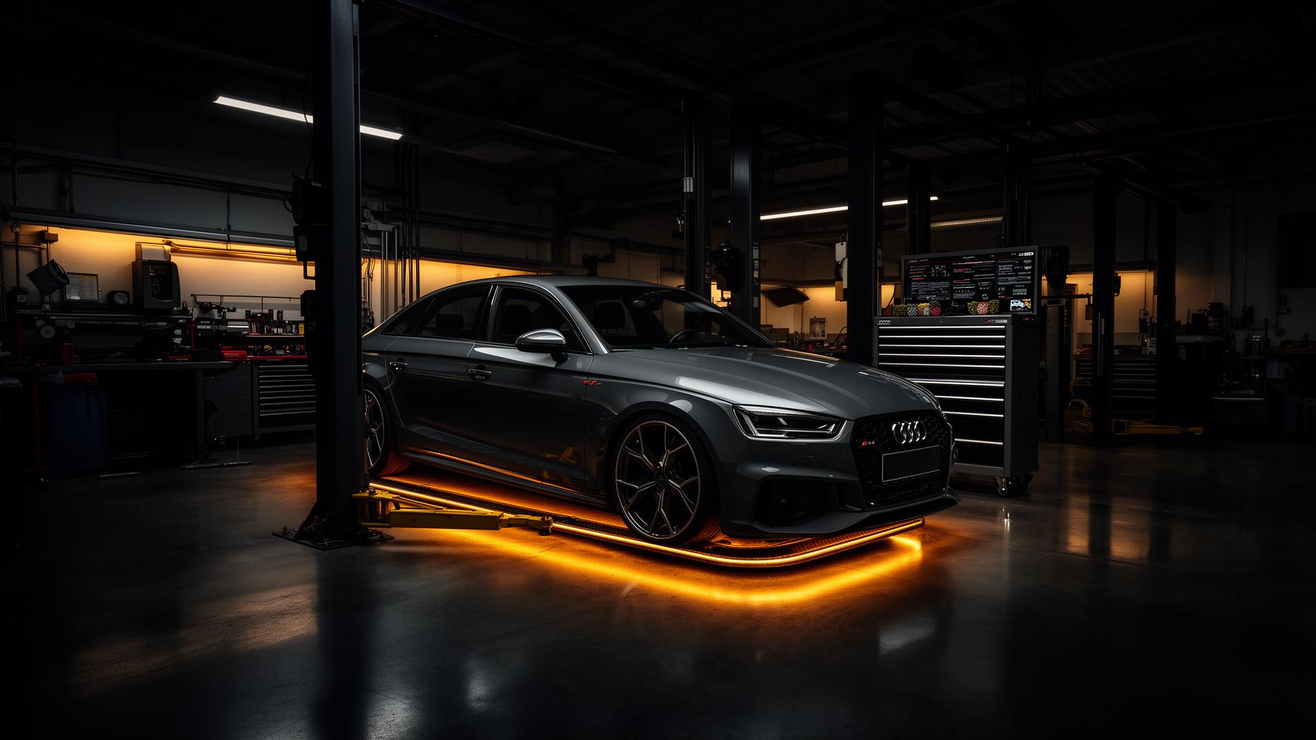 Modern Belfast car workshop interior